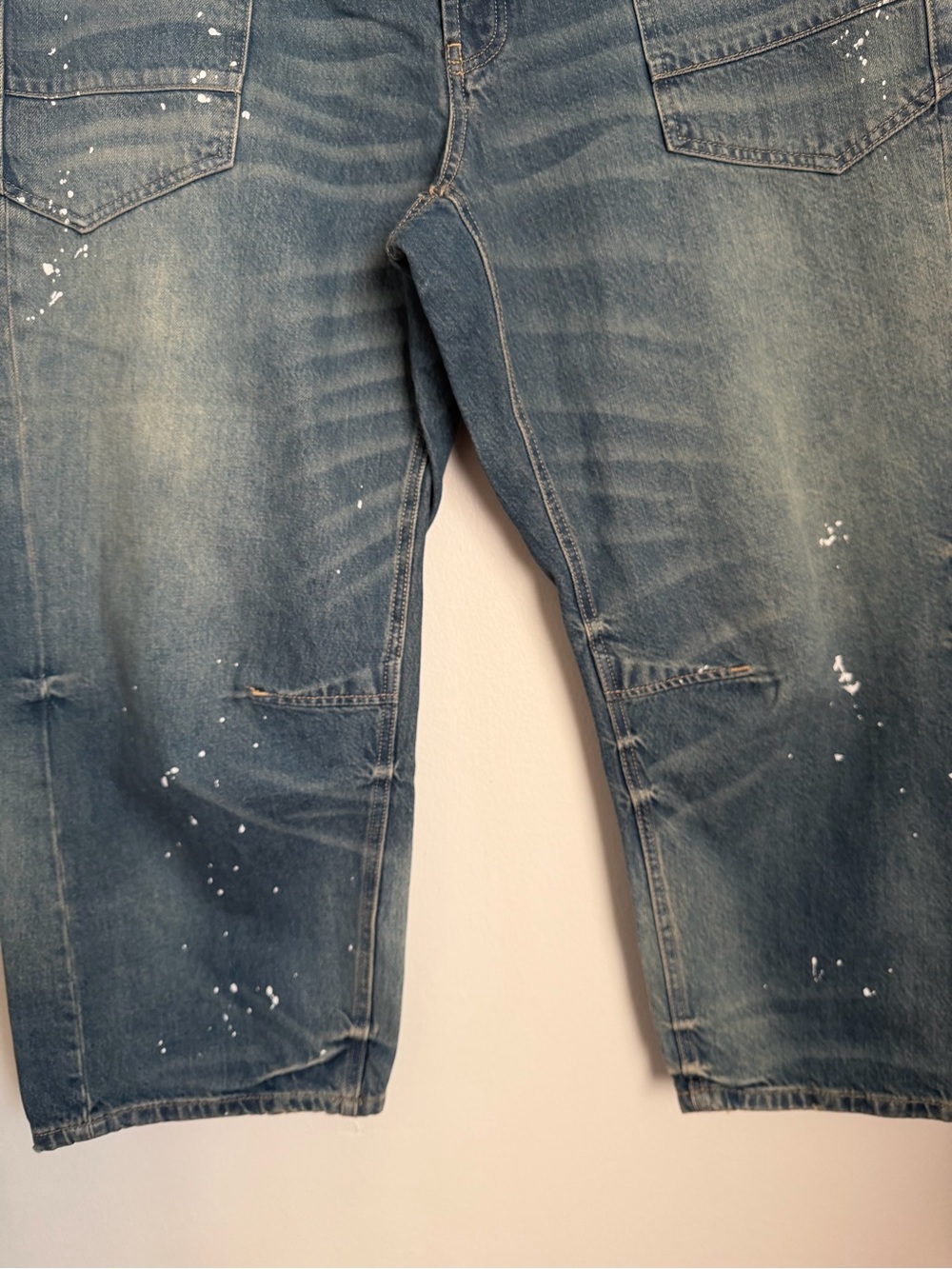 We The Free FP Moxie Mid Rise Barrel Jeans Timeless Blue Women Size 32 Wide Leg - Picture 6 of 12